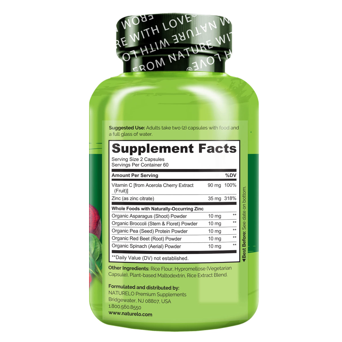 NATURELO Zinc Végétal capsules avec d'autres compléments alimentaires