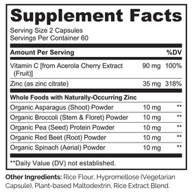 NATURELO Zinc Végétal capsules sur fond blanc
