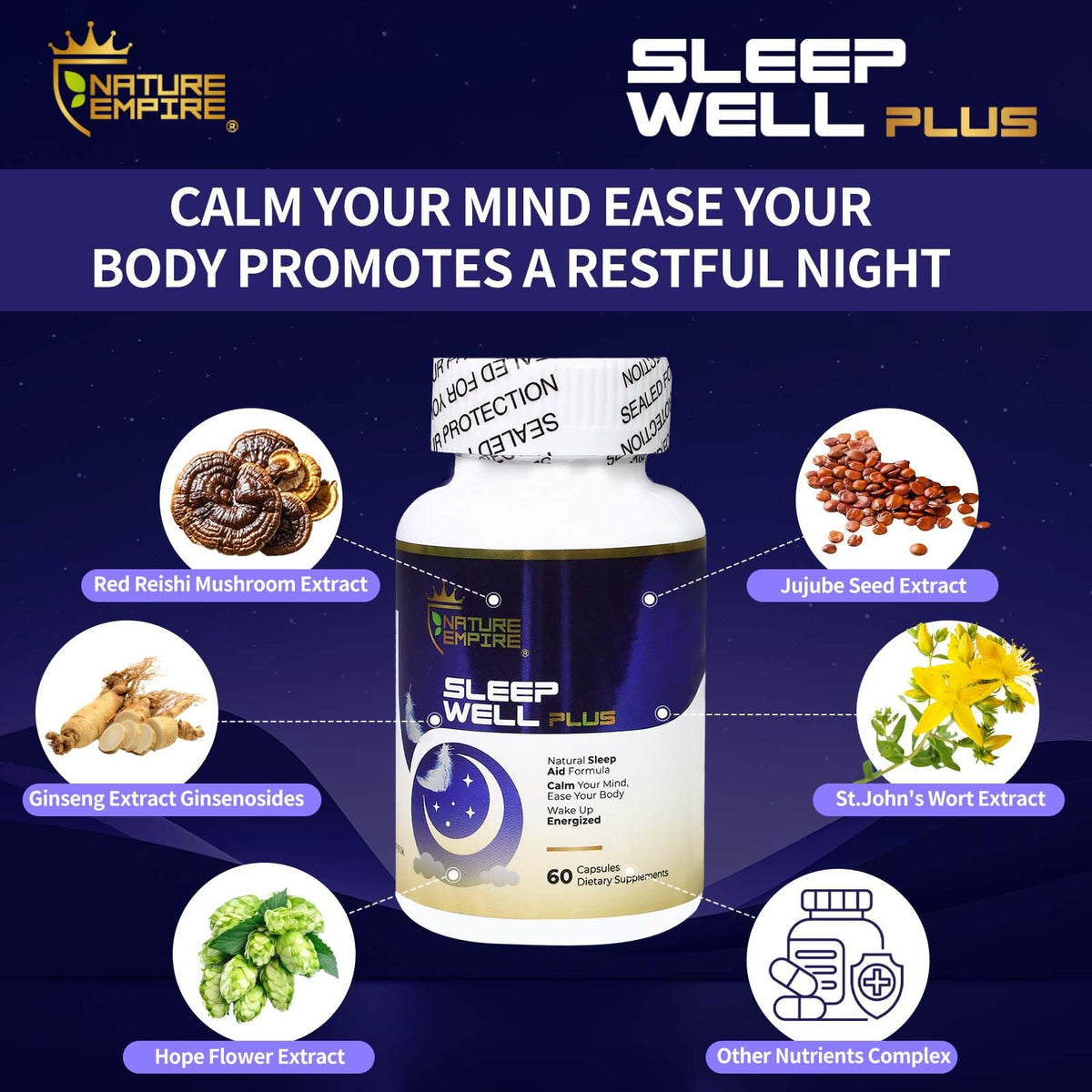 NATUREMPIRE Compléments Sommeil, ingrédients principaux
