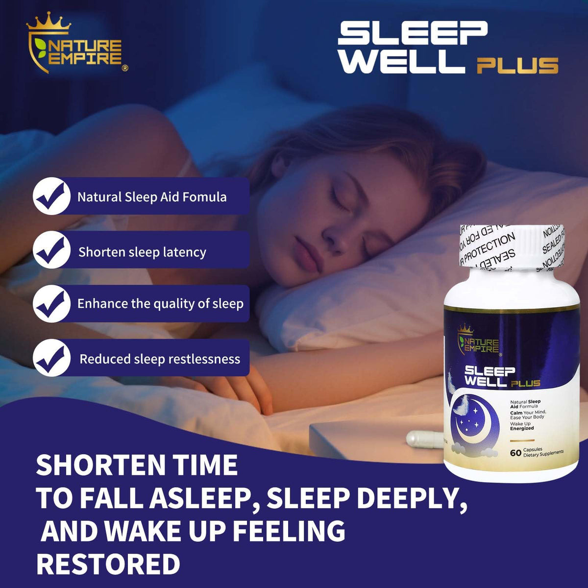 NATUREMPIRE Compléments Sommeil, vue d'ensemble du produit