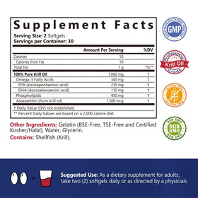 NatureMyst Huile de Krill 1000 mg Softgels, arrière vue