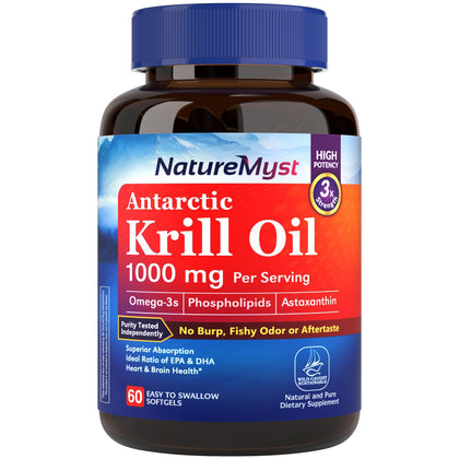 NatureMyst Huile de Krill 1000mg gélules molles vue de face