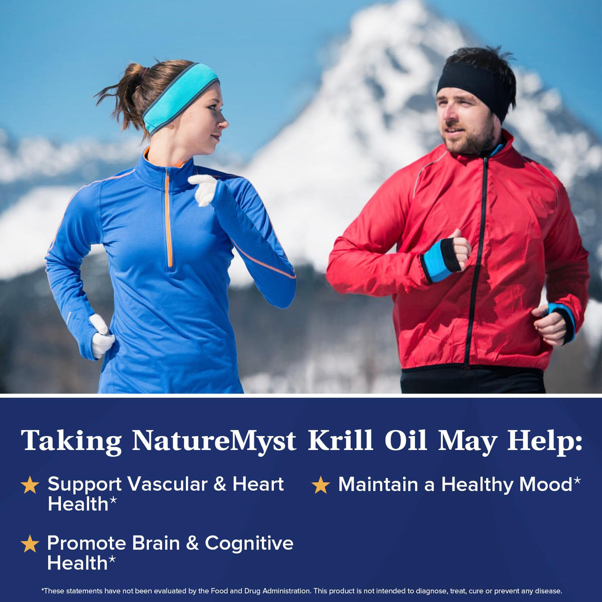NatureMyst Huile de Krill 1000mg sur un fond en bois