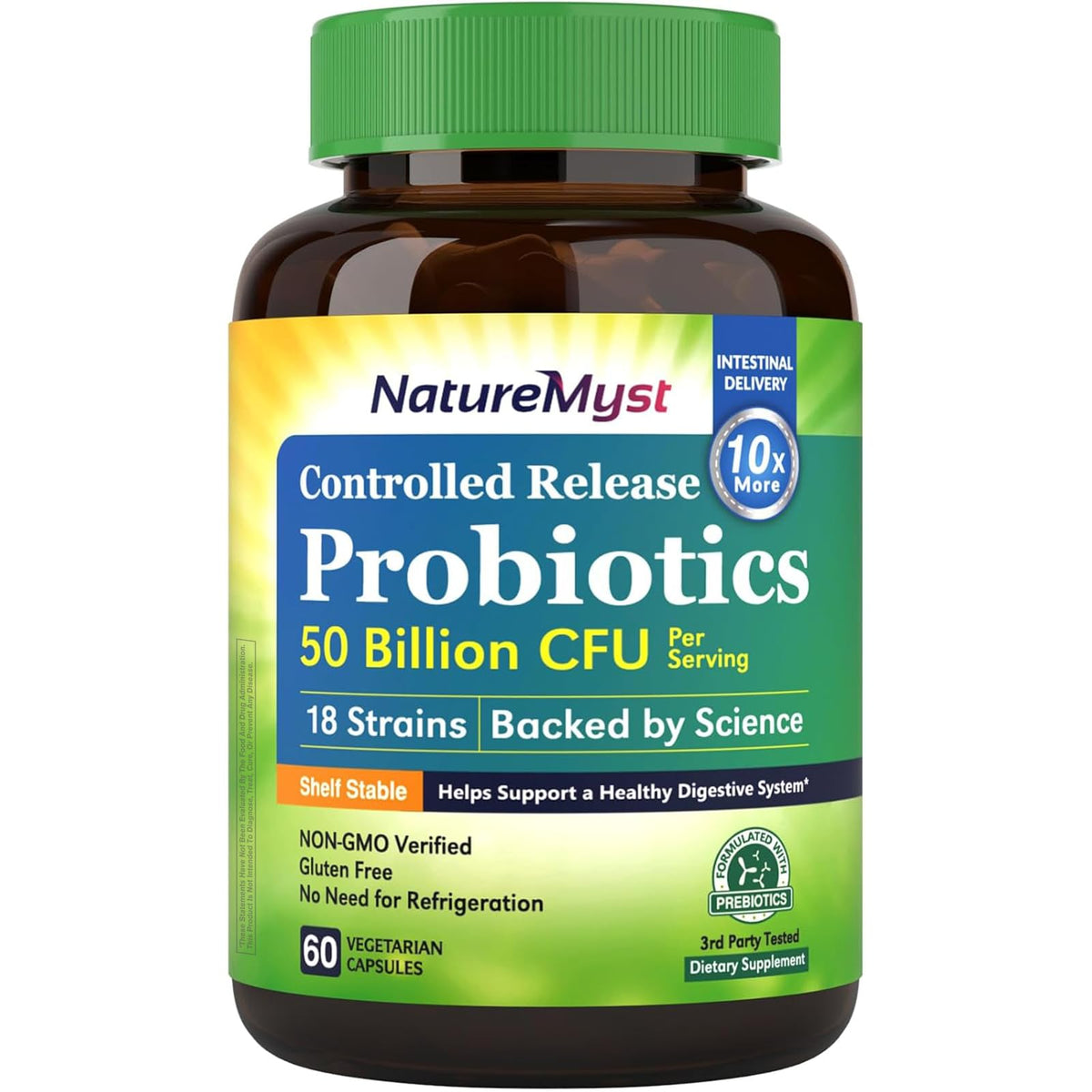 NatureMyst Probiotiques 60 capsules végétales en emballage