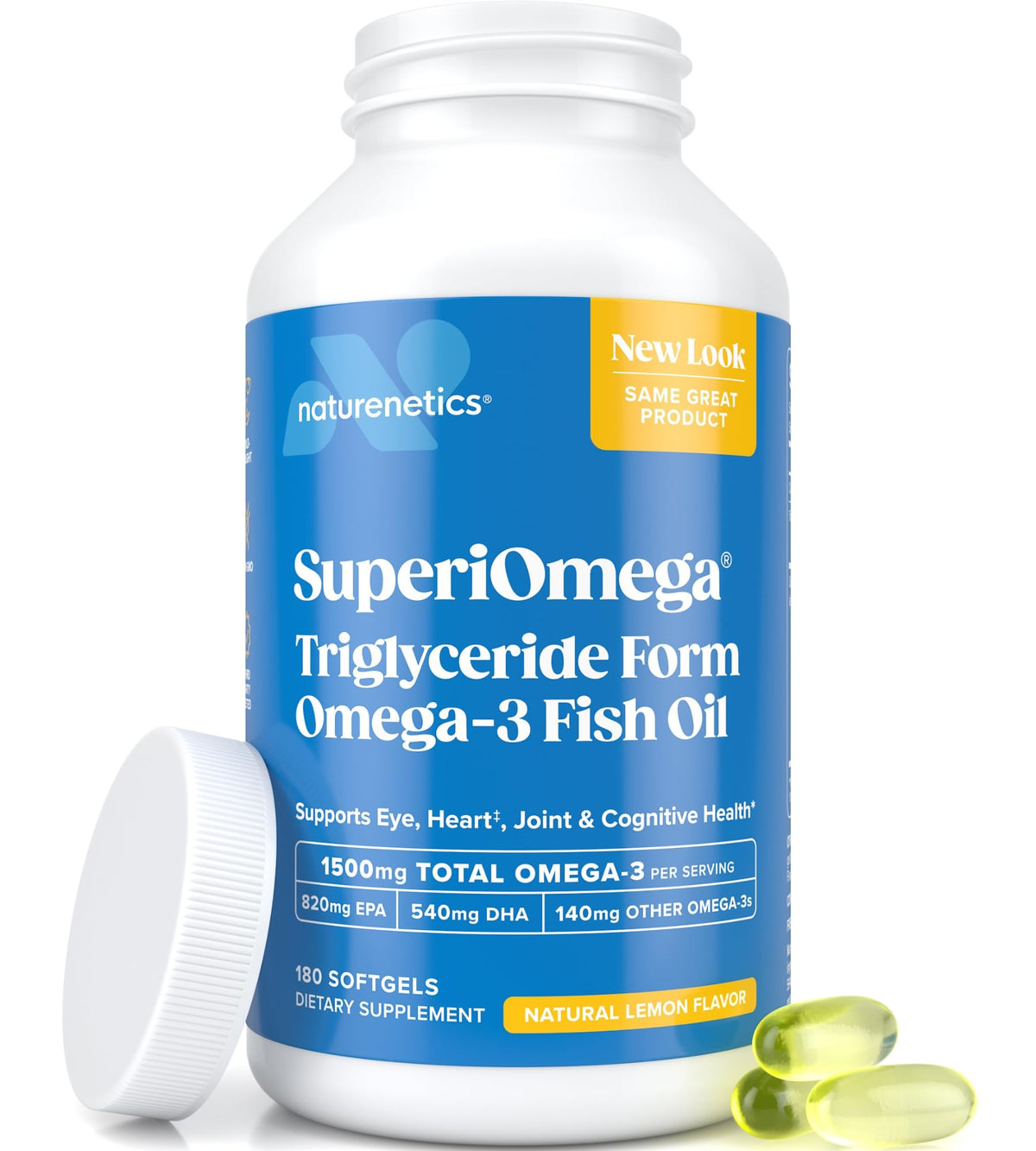 Naturenetics Omega 3 Huile de Poisson rTG 1500mg boîte vue de face