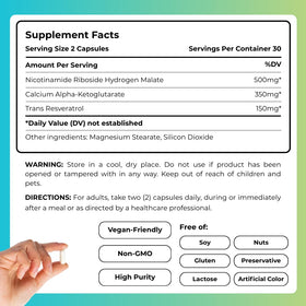 NATURENEWBORN NAD+ 1000mg capsules sur une surface blanche