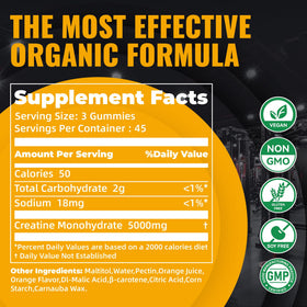 Natures Aid Gummies de Créatine Monohydrate 5g - étiquette du produit