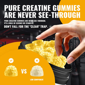 Natures Aid Gummies de Créatine Monohydrate 5g - gros plan sur les gommes