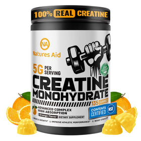 Natures Aid Gummies de Créatine Monohydrate 5g - vue avant du pot