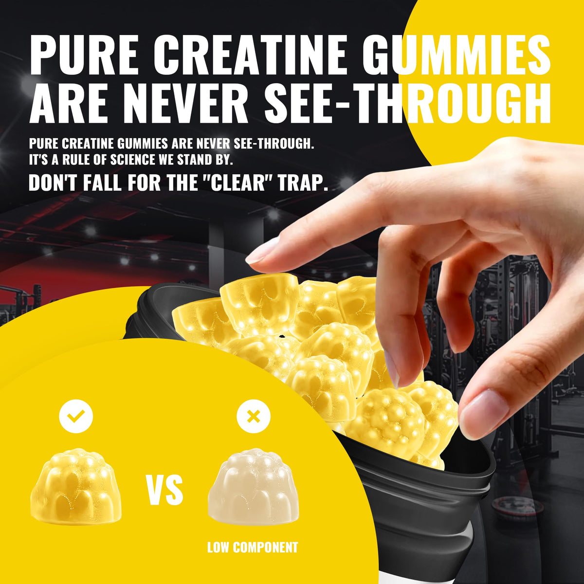 Natures Aid Gummy de Créatine Monohydrate 5g - étiquette du flacon