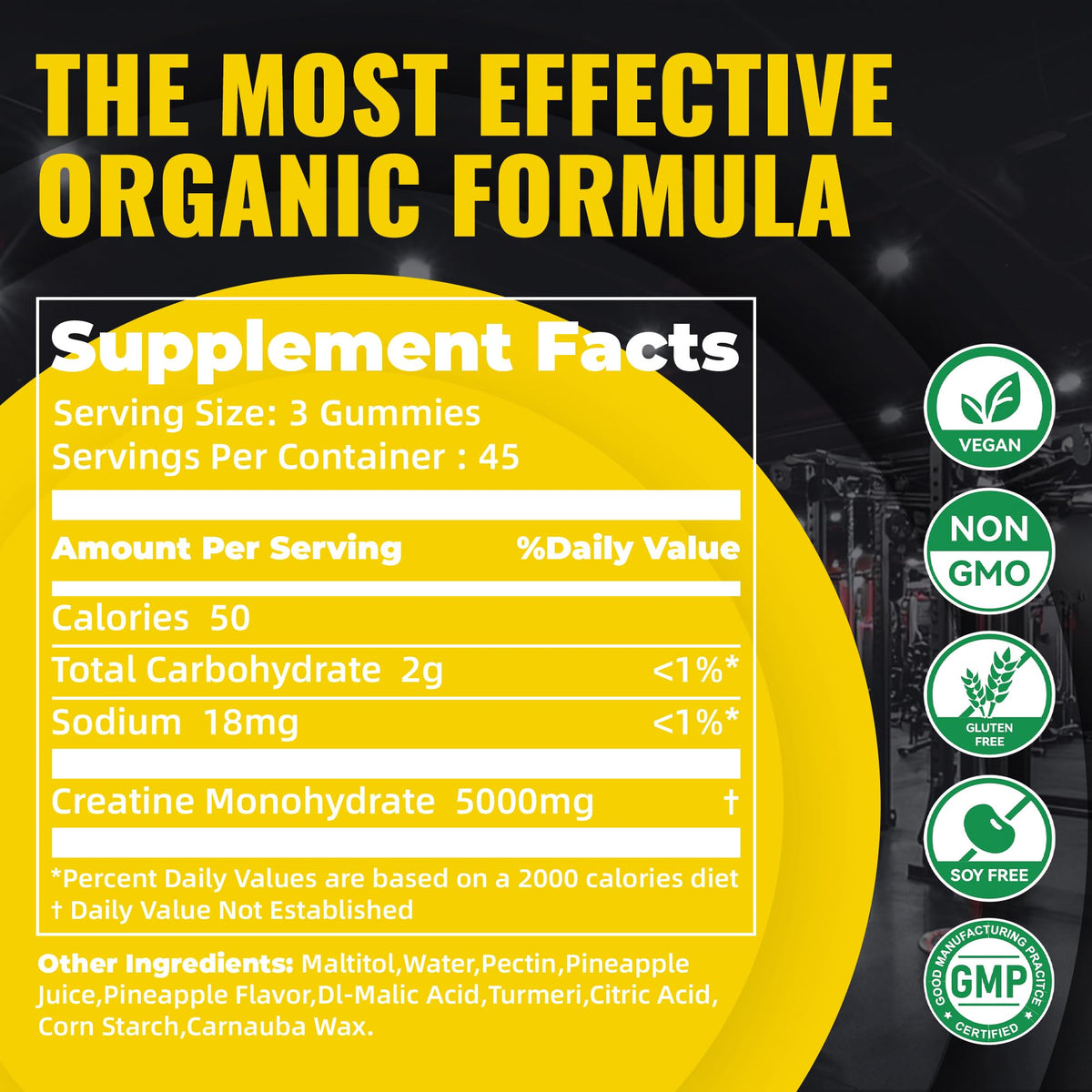Natures Aid Gummy de Créatine Monohydrate 5g - gummies sur une cuillère