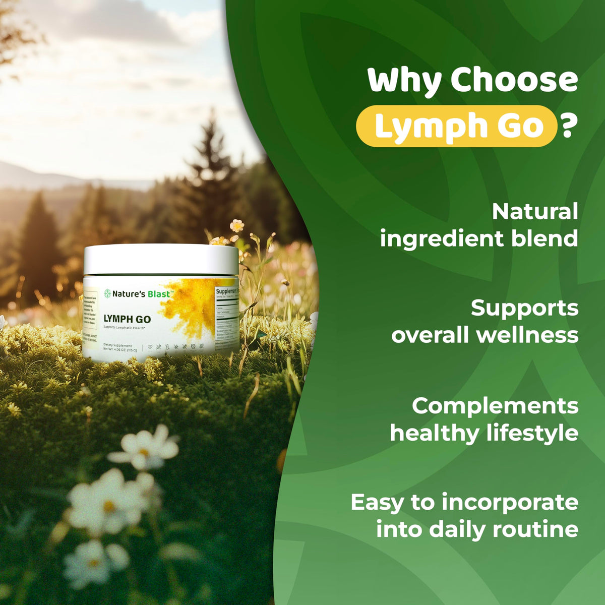NATURES BLAST Lymph Go complément alimentaire 281g en contexte de cuisine