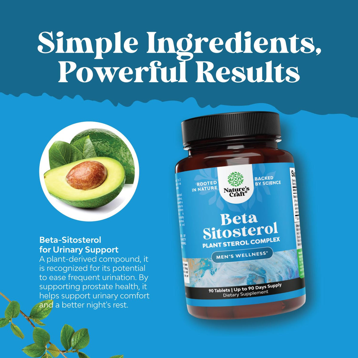 Natures Craft Beta Sitosterol 90 capsules côté
