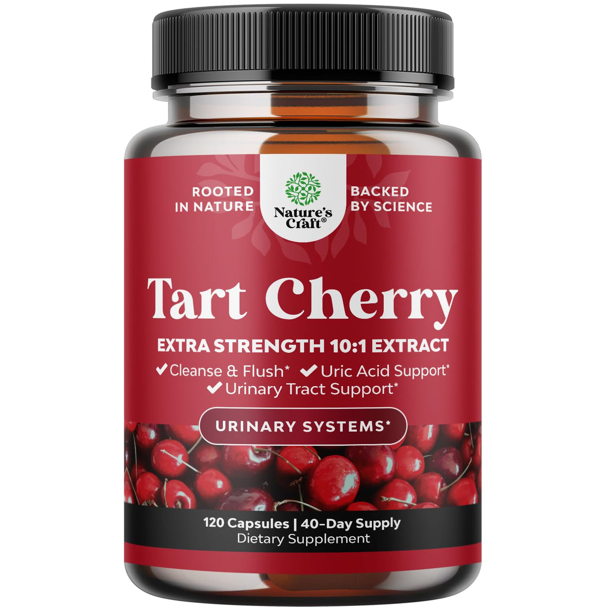 Natures Craft Capsules Cerise Acide Urique 120 Comprimés vue de face