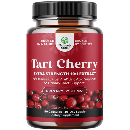 Natures Craft Capsules Cerise Acide Urique 120 Comprimés vue de face