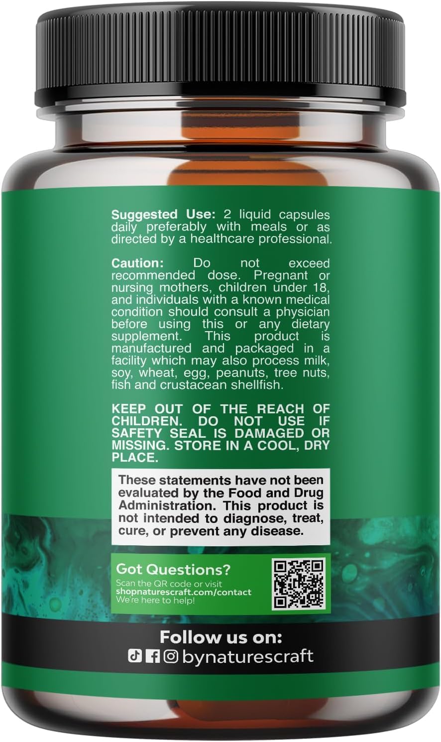 Natures Craft Capsules d'Huile de Graines de Chanvre 1000mg - capsules dans un verre d'eau