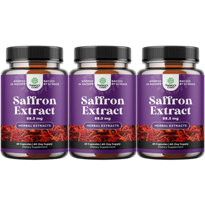 Natures Craft capsules de safran 60 comptant avec étiquette de produit
