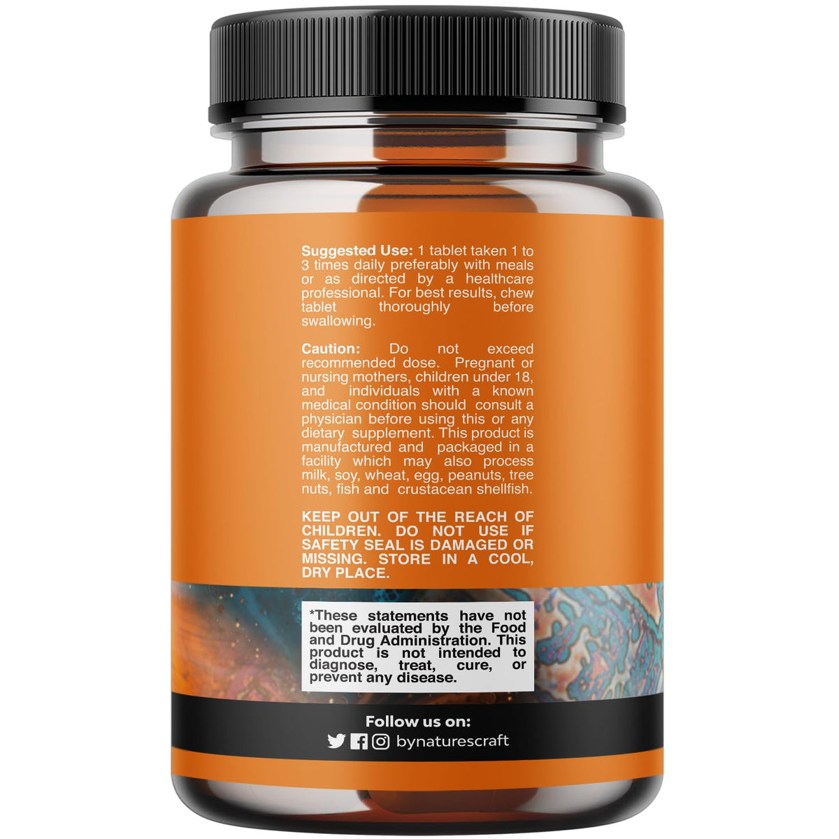 Natures Craft Chewable Vitamin B12 1000mcg nutritional information on the back