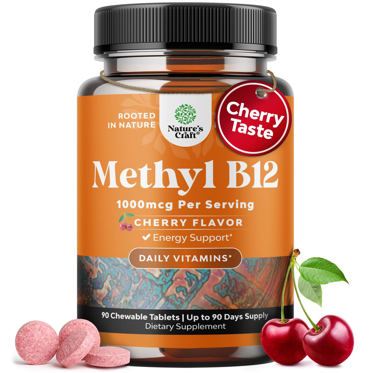 Natures Craft Chewable Vitamin B12 1000mcg packaging front view