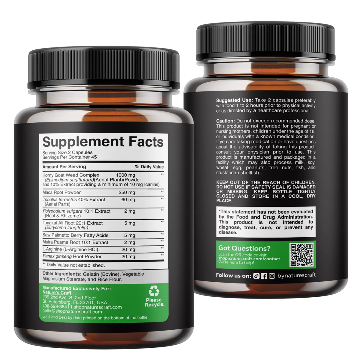 Natures Craft Complément Alimentaire avec une main tenant une capsule