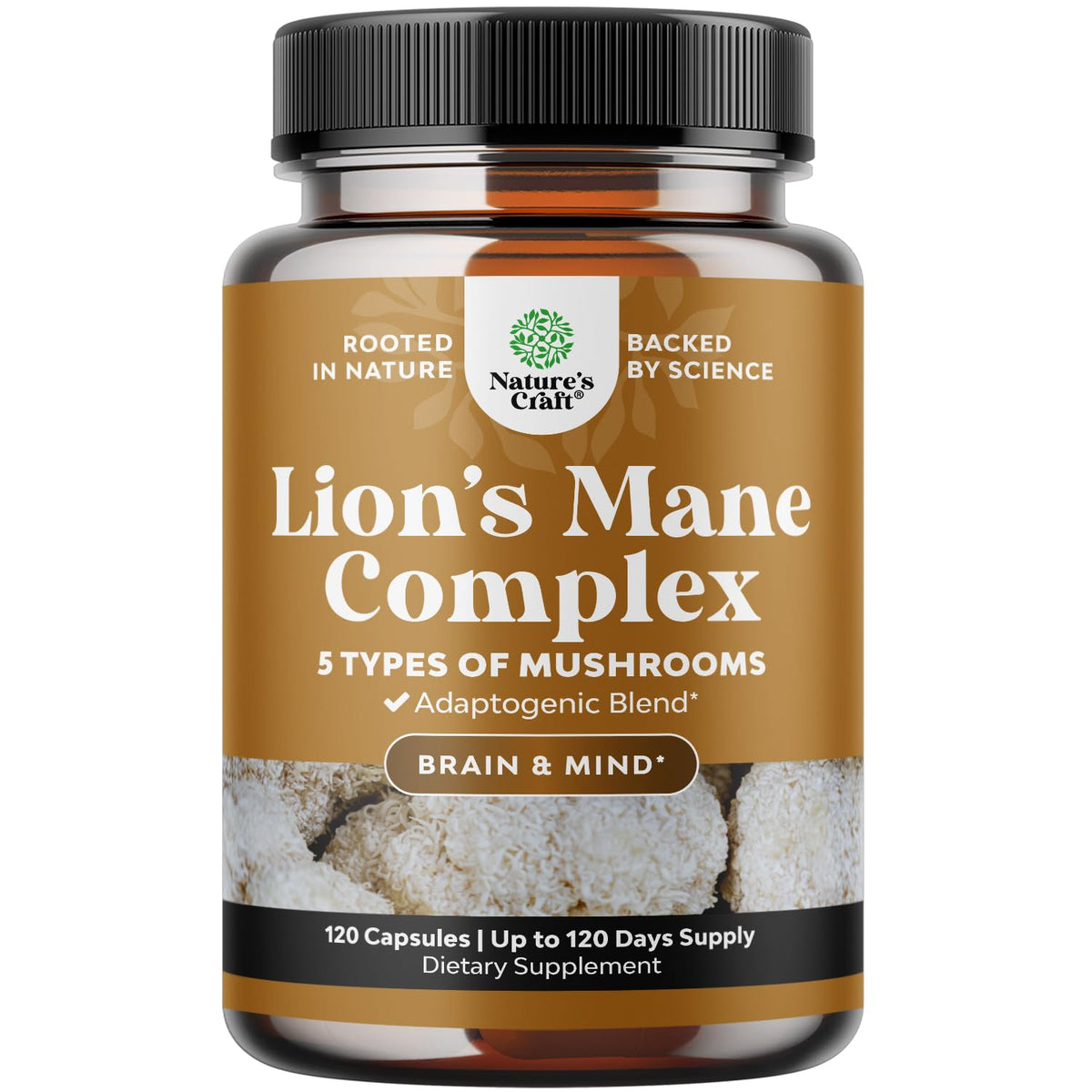 Natures Craft Complément Alimentaire Champignon Lion's Mane 120 Capsules vue de face
