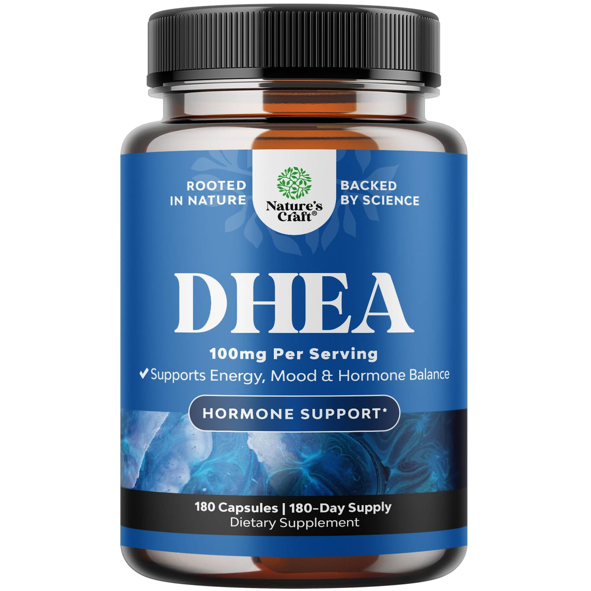 Natures Craft Complément Alimentaire DHEA 100mg 180 Capsules vue avant