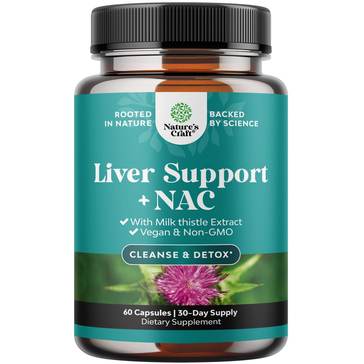 Natures Craft Complément Alimentaire Hépatique NAC 60 Capsules vue de face