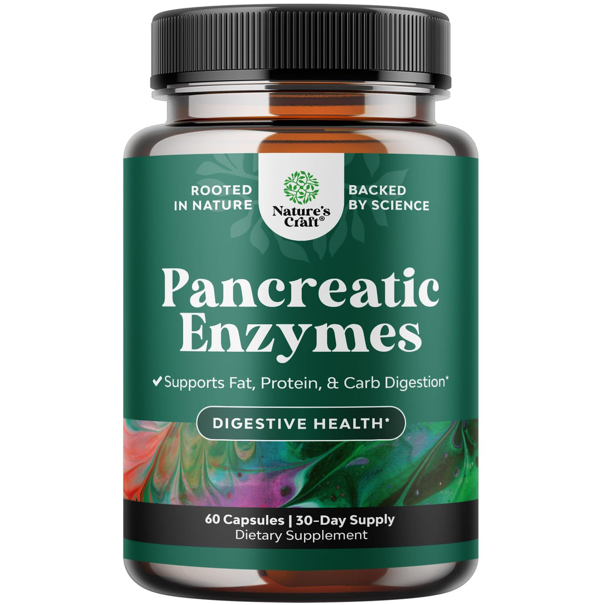 Natures Craft Complément Alimentaire Multi-Enzymes 60 Capsules vue de face