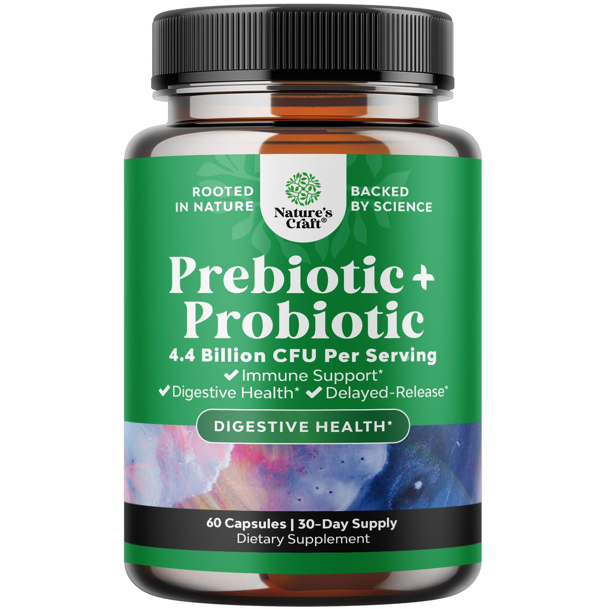 Natures Craft Complément Alimentaire Probiotiques et Prébiotiques 60 Capsules vue de face