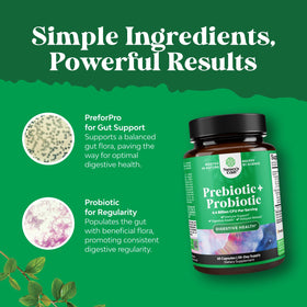 Natures Craft Complément Alimentaire Probiotiques et Prébiotiques 60 Capsules avec étiquette