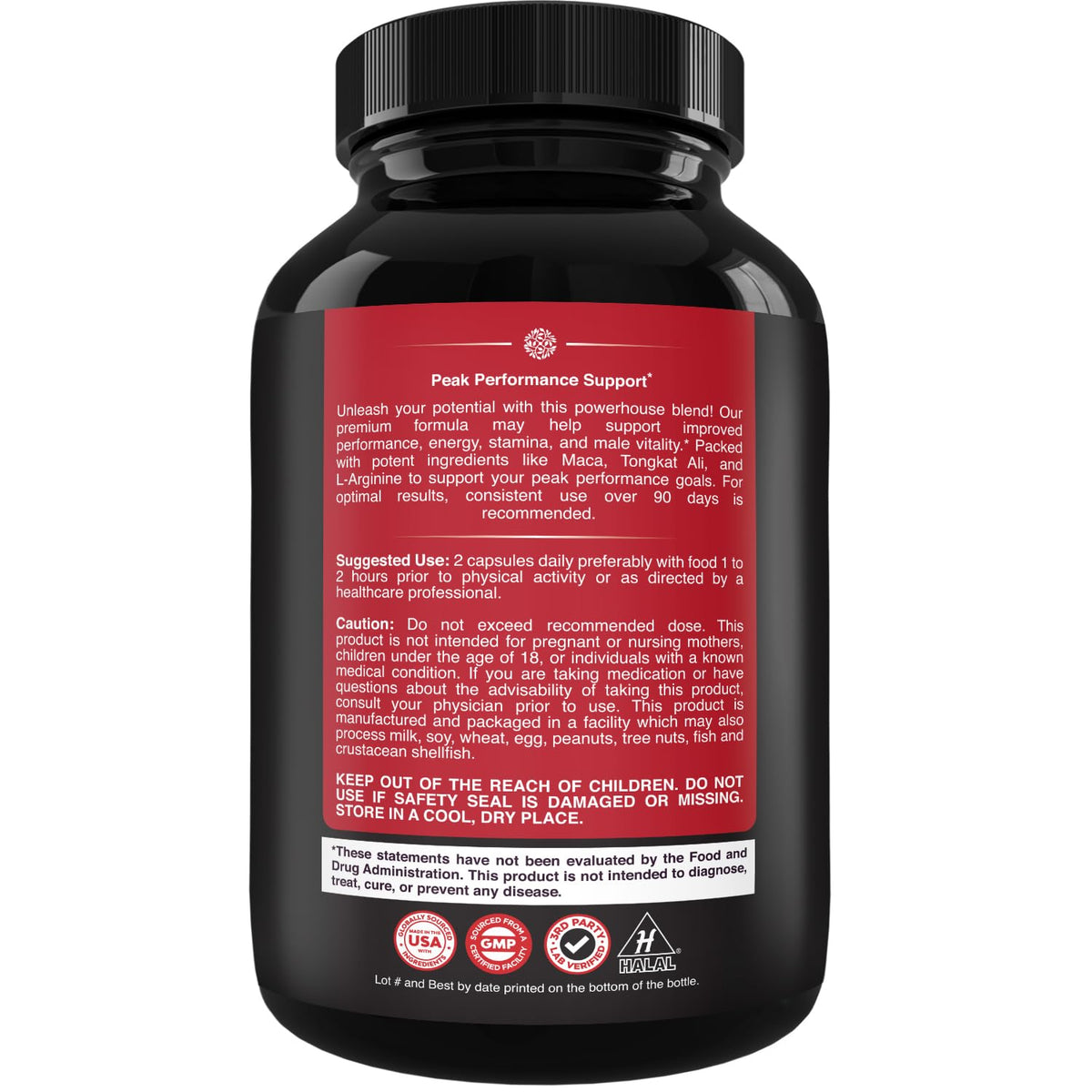 Natures Craft Complément Alimentaire Testostérone avec capsules à l'extérieur