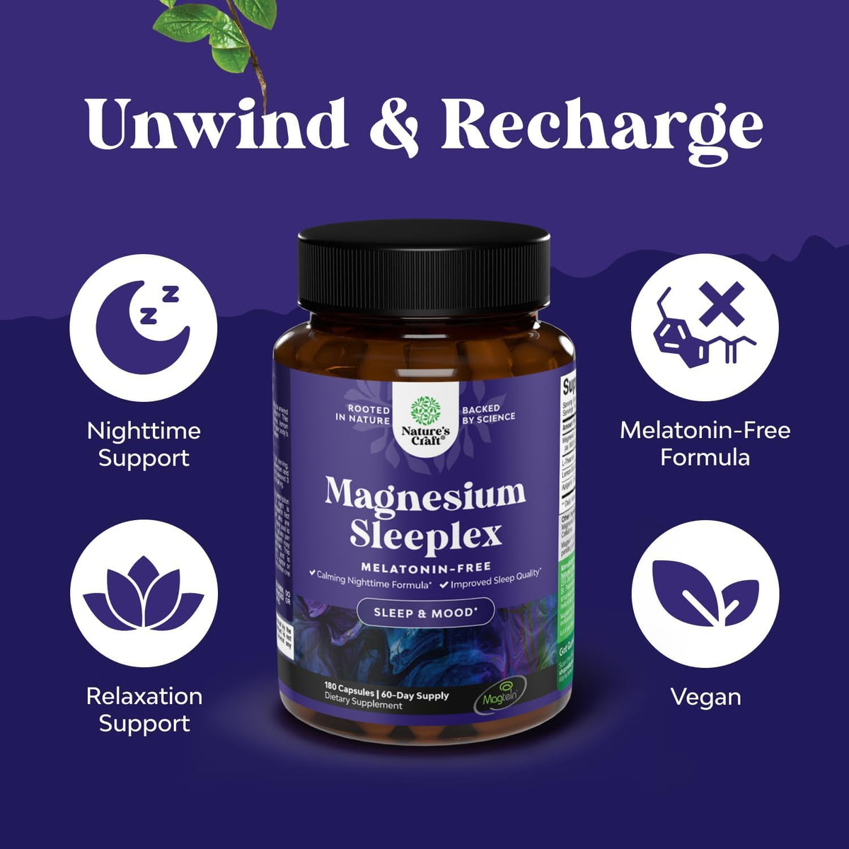 Natures Craft Complément Magnésium L-Thréonate 1000mg côté