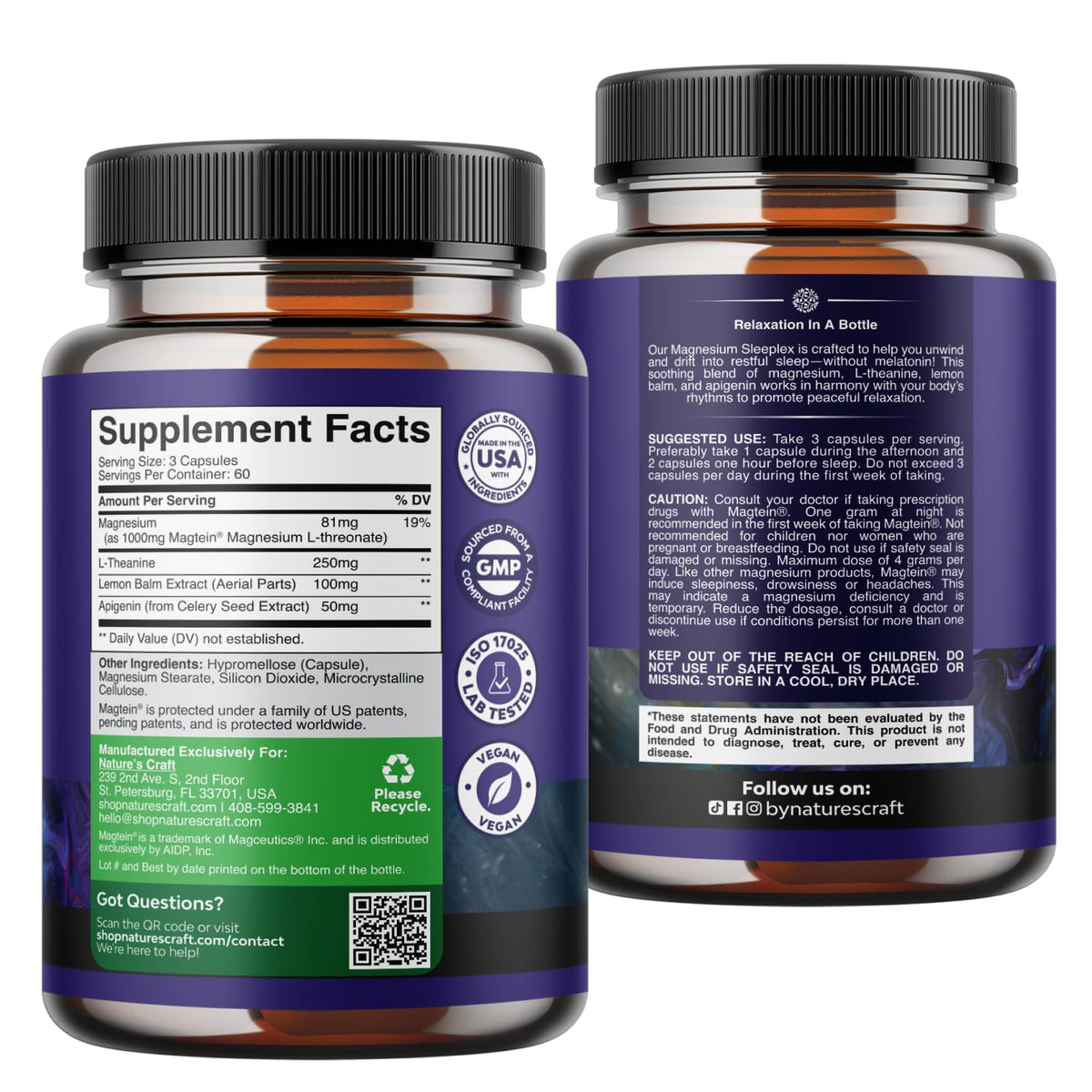 Natures Craft Complément Magnésium L-Thréonate 1000mg emballage