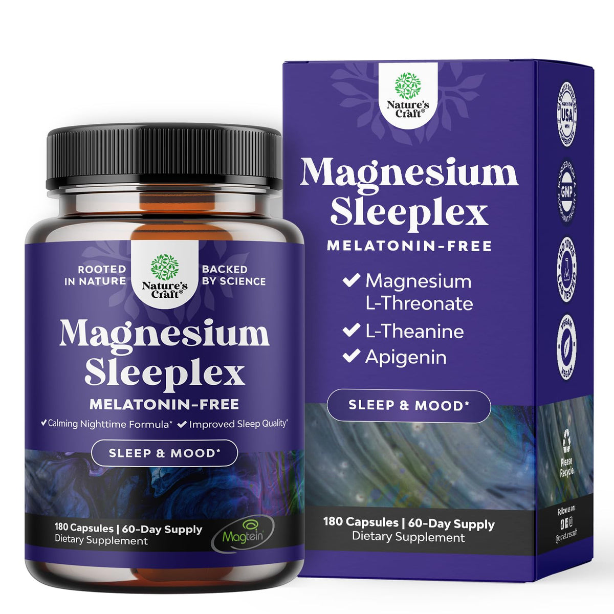 Natures Craft Complément Magnésium L-Thréonate 1000mg vue de face