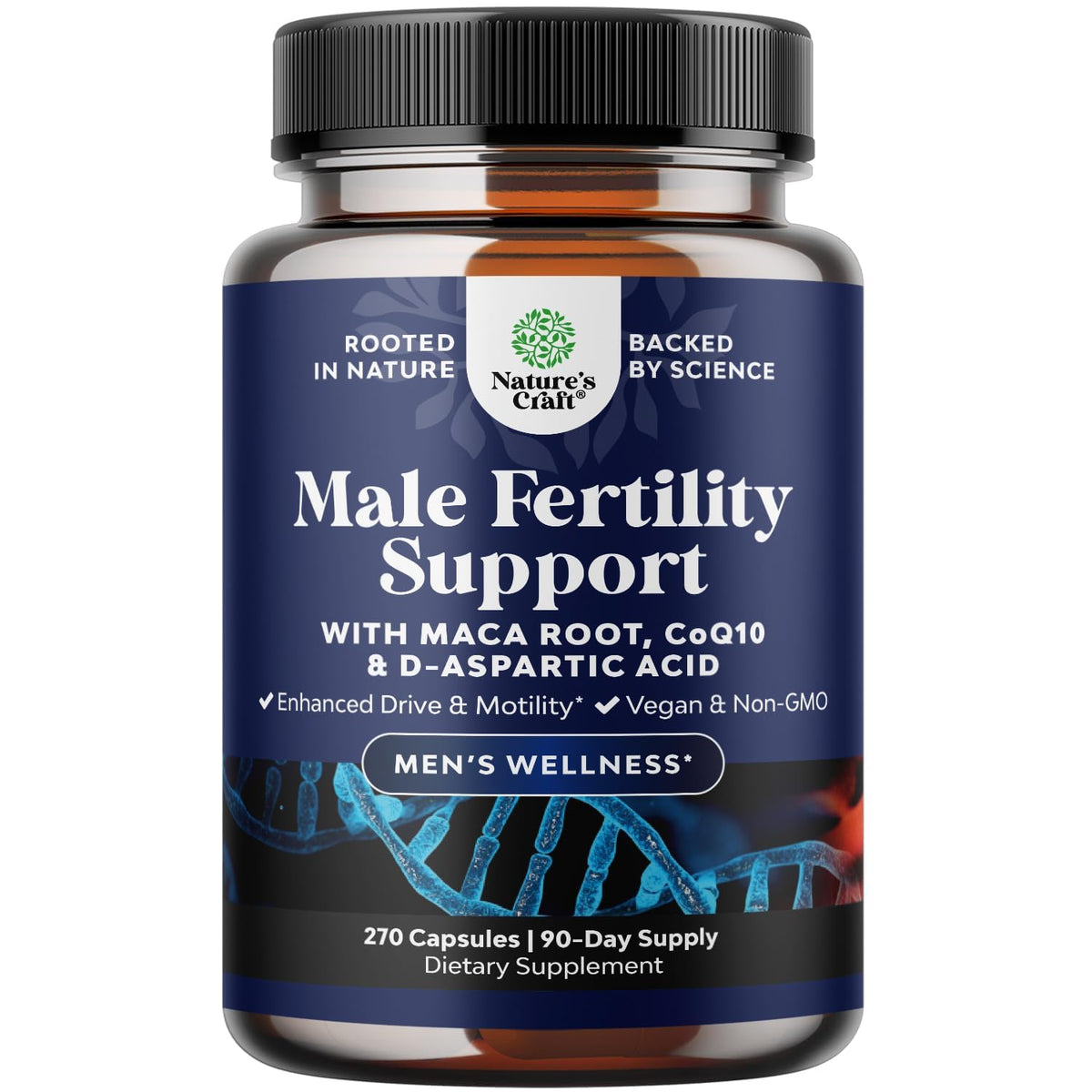 Natures Craft complément soutien reproductif masculin CoQ10 270 comprimés vue de face