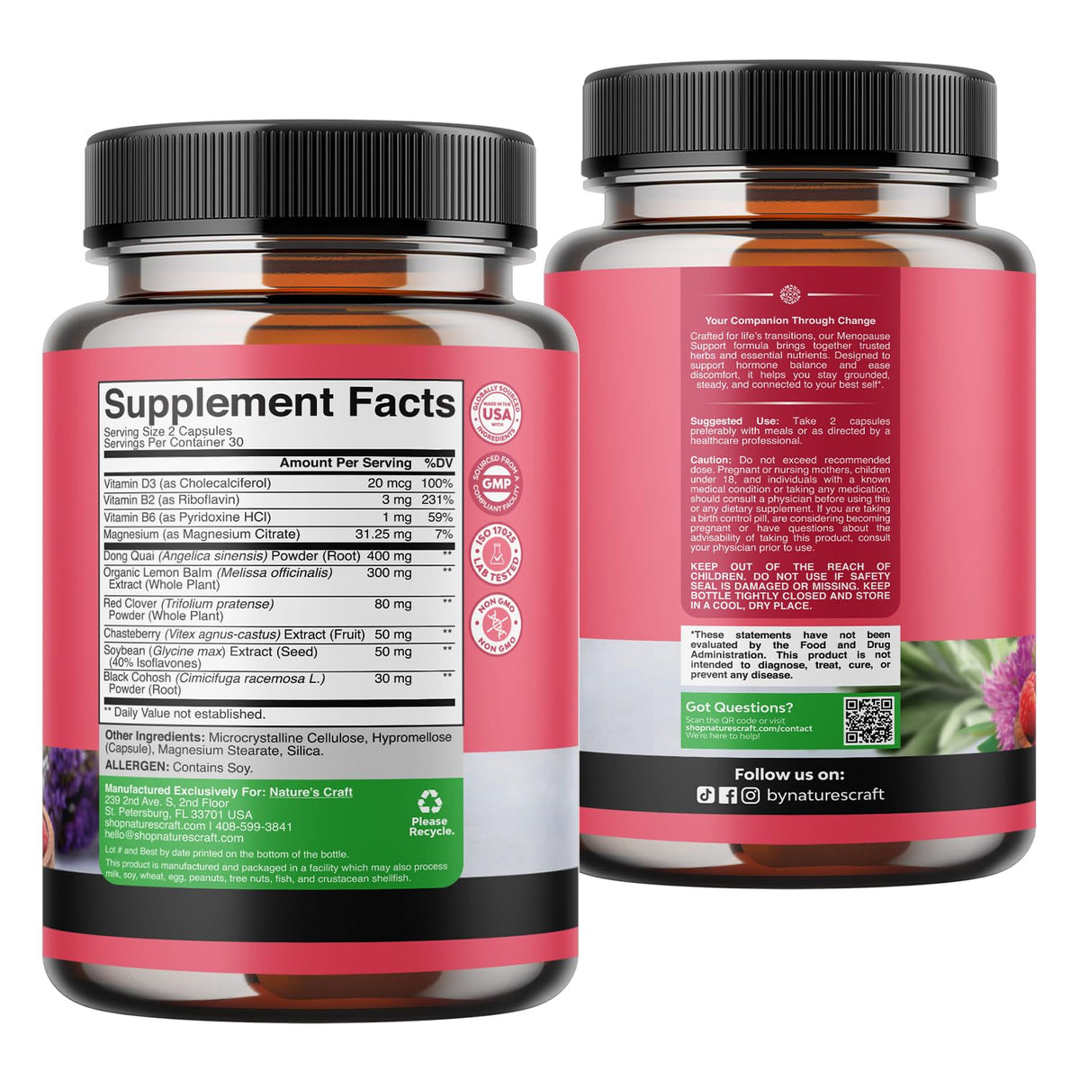Natures Craft Compléments Alimentaires pour Femmes, capsules dans un verre d'eau