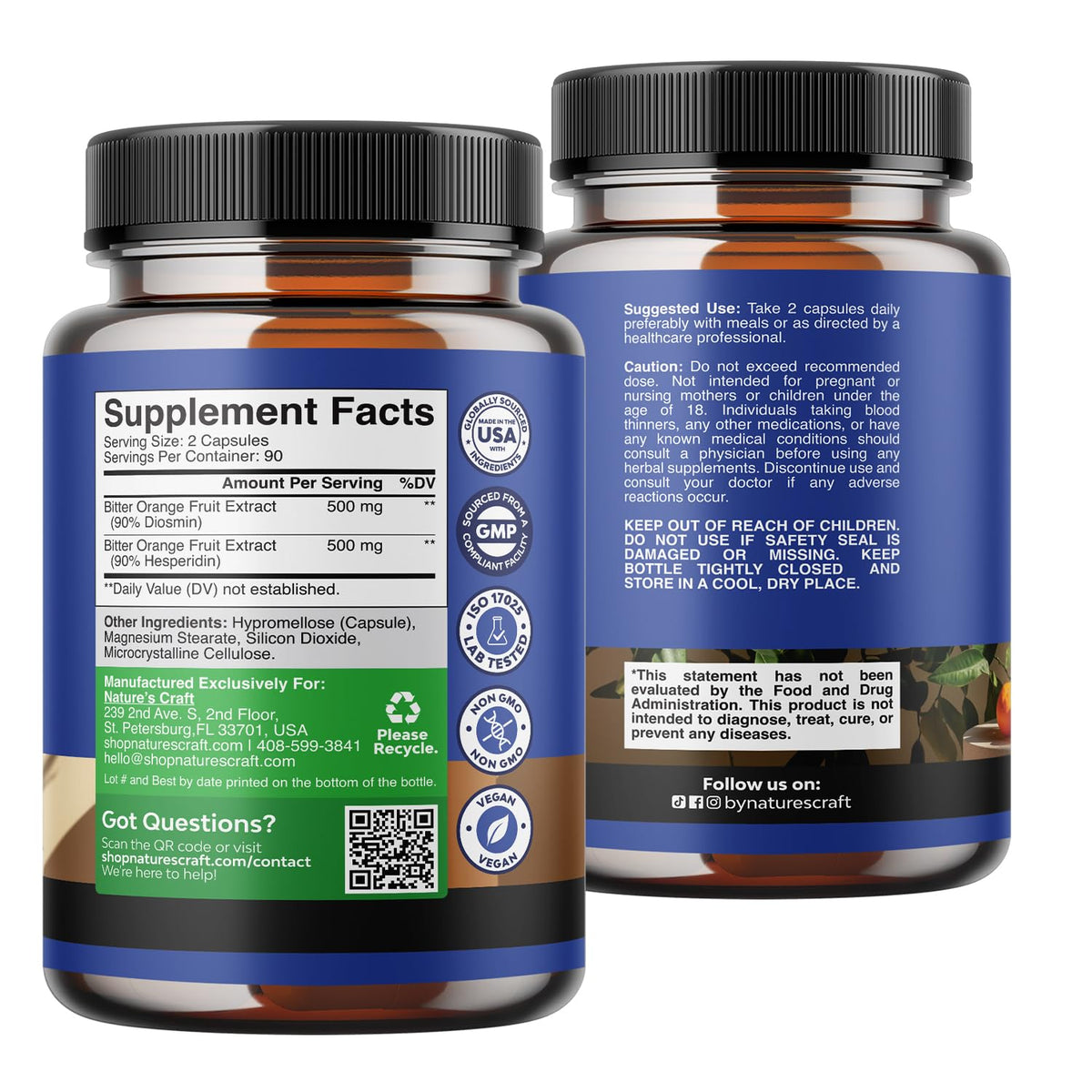 Natures Craft Complex Diosmine Hespéridine 1000mg sur une table