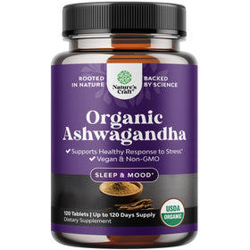 Natures Craft comprimés d'Ashwagandha bio 120 comprimés vue avant