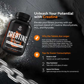 Natures Craft créatine comprimés avec dosage indiqué