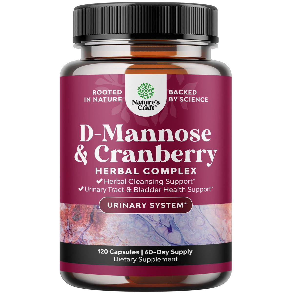 Natures Craft D Mannose 1000mg 120 capsules vue avant
