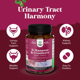 Natures Craft D Mannose 1000mg capsules avec extrait de cranberry
