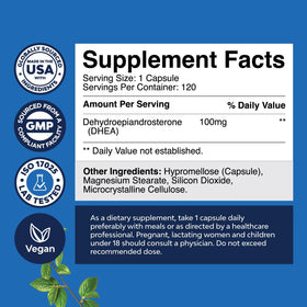 Natures Craft DHEA 100mg capsules in a lifestyle setting