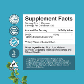 Natures Craft DHEA 50mg capsules opened bottle