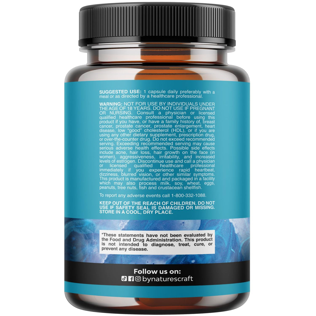 Natures Craft DHEA 50mg capsules with natural background