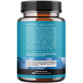 Natures Craft DHEA 50mg capsules with natural background