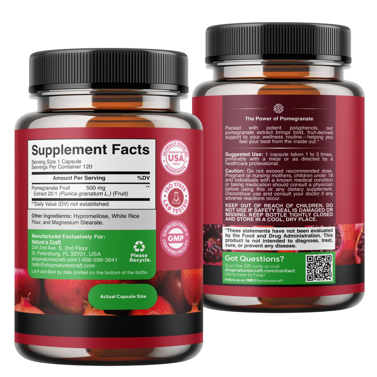Natures Craft Extrait de Grenade 500mg capsules en contexte de vie quotidienne
