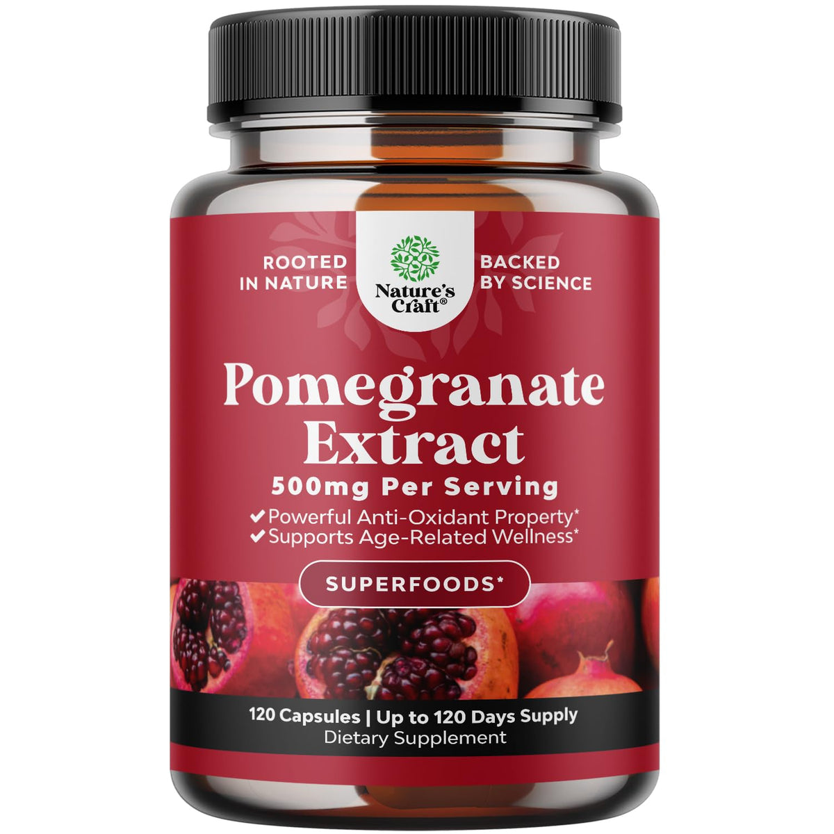 Natures Craft Extrait de Grenade 500mg capsules vue de face
