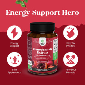 Natures Craft Extrait de Grenade capsules 500mg flacon arrière