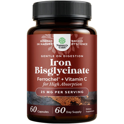 Natures Craft Fer Bisglycinate 60 Capsules - vue de face