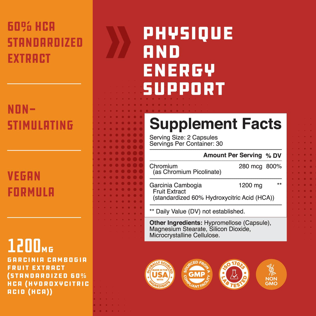 Natures Craft Garcinia Cambogia en gros plan sur une main